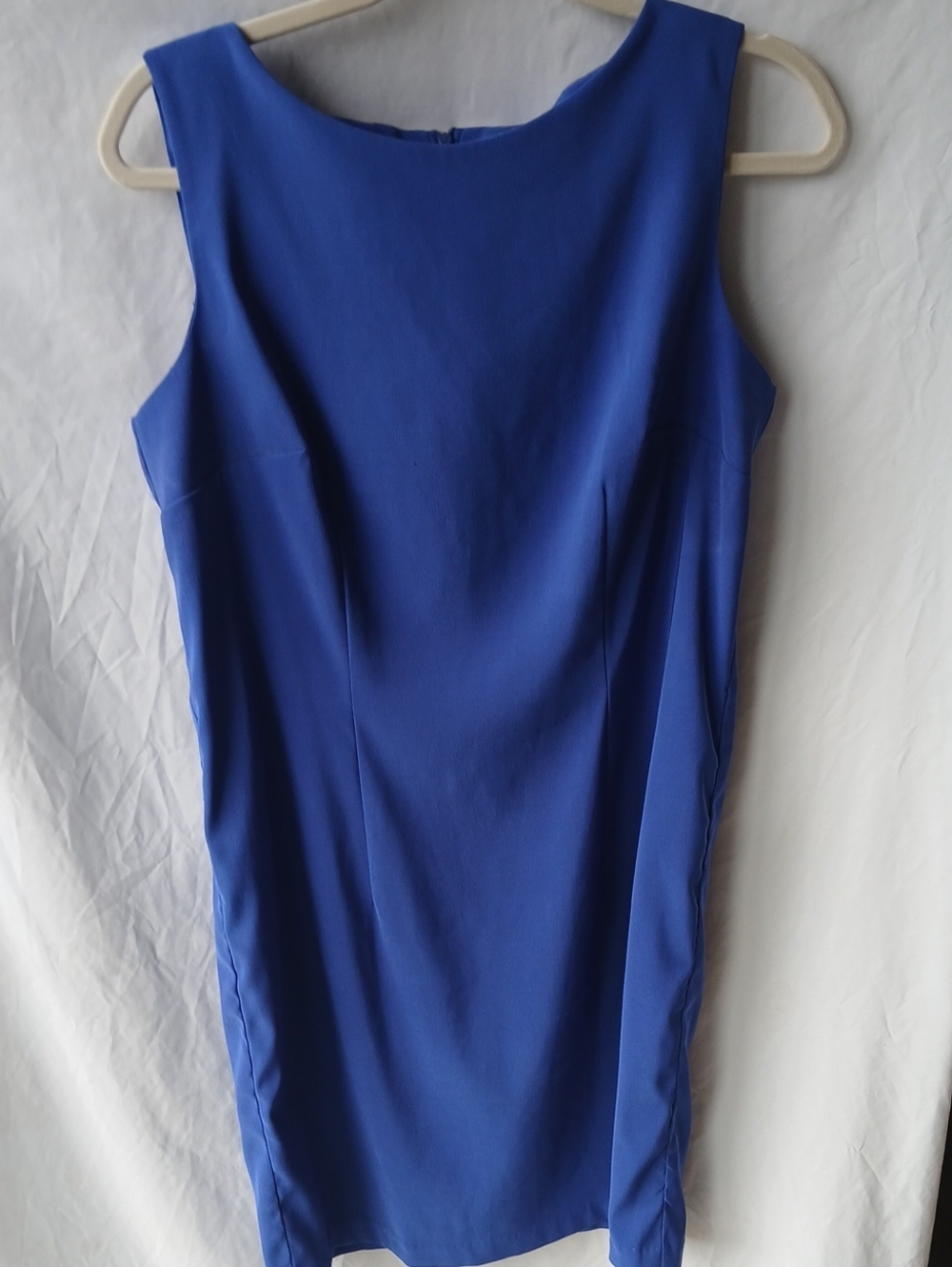 Classic Sleeveless Royal Blue Sheath Dress
